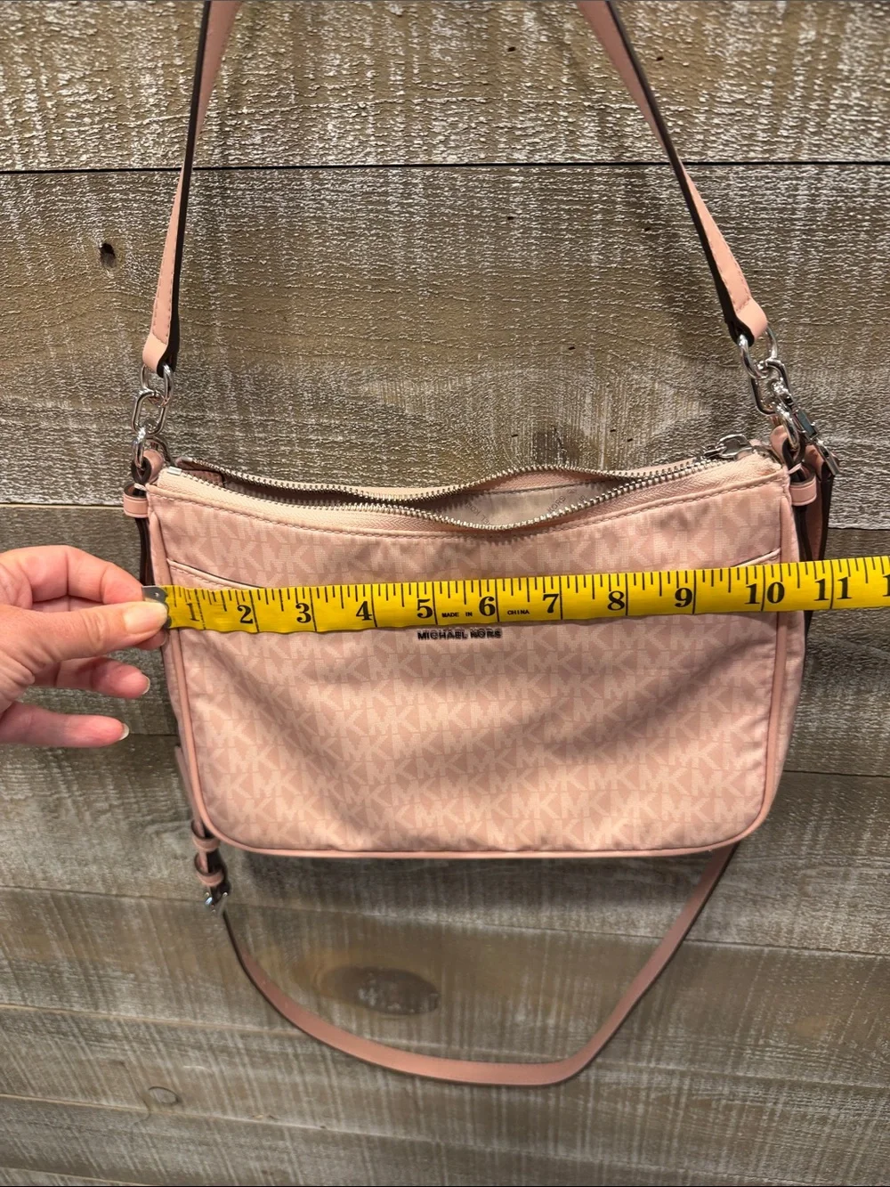 Michael Kors Blush Pink MK Monogram Shoulder Bag